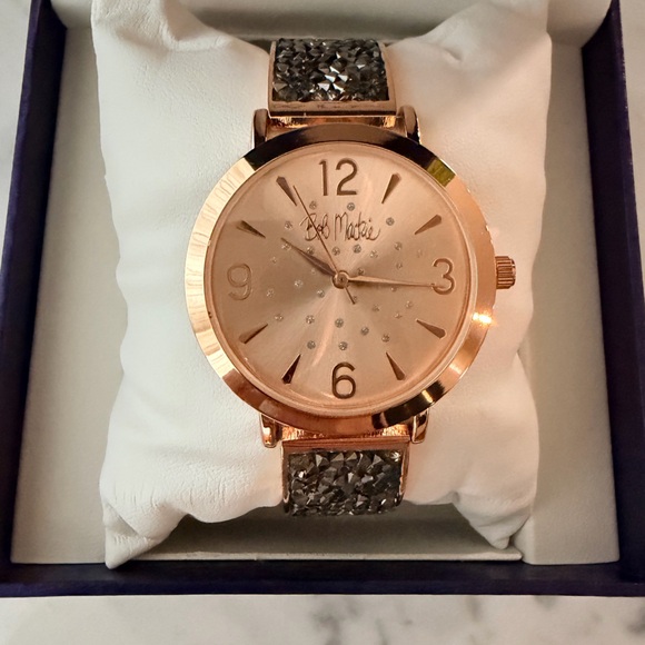 Bob Mackie Accessories - Bob Mackie Rose Gold and Black Women's Watch